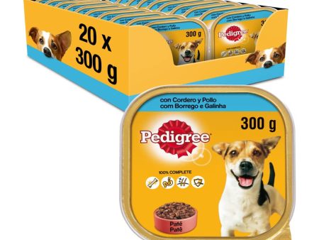 Pedigree Comida Húmeda para Perros, Sabor Cordero y Pollo en Paté (Pack de 20 Tarrinas x 300g) Embalaje Deteriorado Online Sale