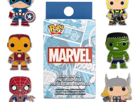 (1 Unidad, modelo aleatorio) - Loungefly Marvel POP! Pin de Esmalte  - Estilos Variados - Avengers - Caja Sorpresa - Broche Coleccionable para Mochilas y Bolsos - Producto Oficial Embalaje Deteriorado Fashion