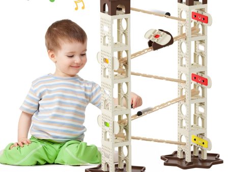 (Idioma Inglés) - Juguetes para niños Music Marble Run para 4 5 6 7 años, Music Marble Track Building Blocks Set con Happy Birthday & Little Star Melody Online now