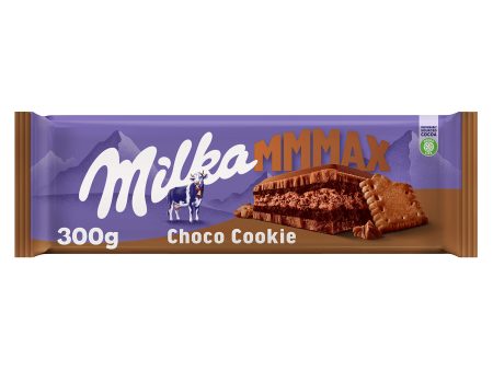 Tableta de chocolate Milka MMMAX Choco Cookie con galleta de cacao y doble capa de crema de cacao 300g Embalaje Deteriorado (Cad: 05 09 2025) Cheap