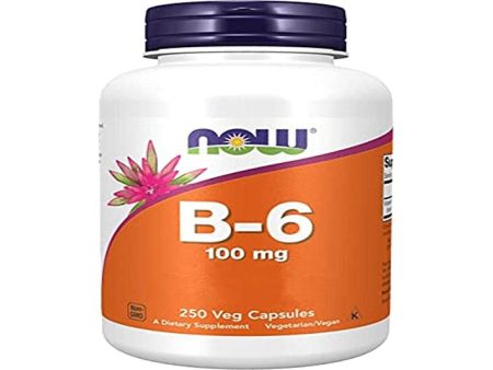 Now Foods, Vitamina B6 (Piridoxina), 100mg, 250 Cápsulas veganas, Probadas en Laboratorio, Sin Gluten, Sin Soja, Vegetarianas, No GMO Embalaje Deteriorado (Cad: 30 10 2028) Discount